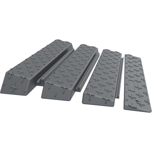 1", 2", 3", 4" inch Rise Assemble Threshold Ramp, 4-Piece Design Durable HDPE Extensible Doorway Ramps, Detachable Portable Wheelchair Ramps (1"-4" Assemble Ramp)