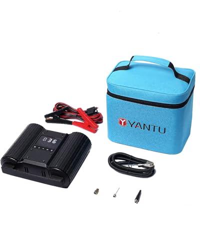 Dual-30mm-Cylinder 18000 RPM Motors Car Tire Inflator, Off Road Air Compressor for Truck 150 PSI 12V Heavy Duty Portable Tire Inflator with Gauge Auto Onboard