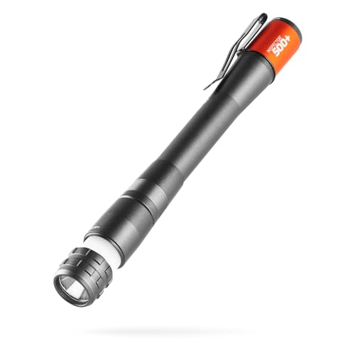 NEBO Inspector 500+ Flex Pen Light | 500 Lumens, 8 Light Modes, Rechargeable LED Flashlight & 360 Degree Area Lighting, Magnetic Base, IPX7 Waterproof, Pocket Size for EDC, Includes USB Charging Cable - style: Gray - 500 Lumens