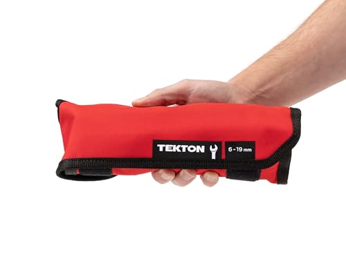 TEKTON Combination Wrench Set with Roll, 14-Piece (6-19 mm) | WCB94201 - size: 14-pc. (6-19 mm), style: Roll