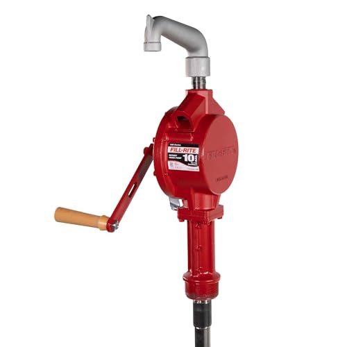 Fill-Rite FR113 Fuel Transfer Rotary Hand Pump w/Pail Spout & Suction Pipe - style: Rotary Pump w/Pail Spout