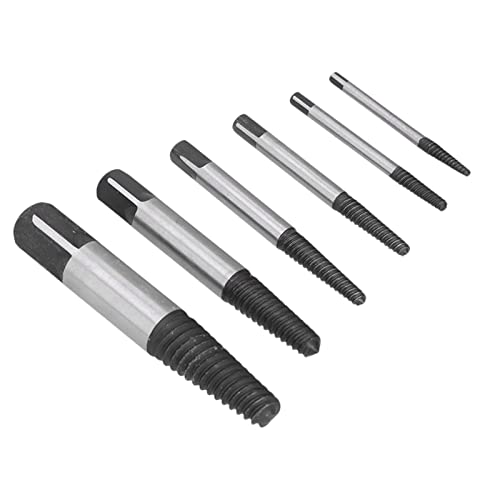 Screw Extractor Kit 6 Pieces | Left Hand Drill Bit Set for Removing Damaged Screws, Bolts & Pipes | Easy Screw Remover Tool for Automotive & Home DIY