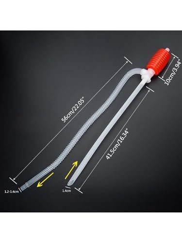 Pro Manual Liquid Transfer Pump - High Flow Hand Operated Siphoning Kit with Flexible Hose for Gas, Oil, Fuel, Water - Effortless Fluid Extraction for Cars, Trucks, Boats & Home Use