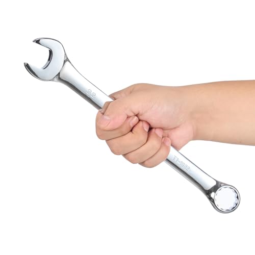 BLACK CANYON Metric 22mm Combination Wrench, 12-Point Box End & Hex Opening Design, Polished Steel - size: 22 mm