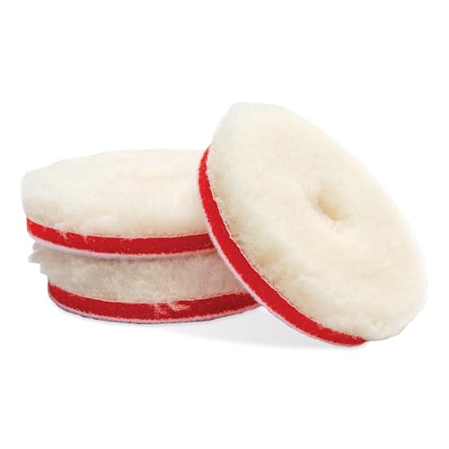 Griot's Garage BOSS Knitted Wool Pads for Car Detailing, Polishing and Paint Correction, Buffing Pads Compatible with BOSS Creams, 3”, Set of 3 - size: 3 Inch Pads (Set of 3)