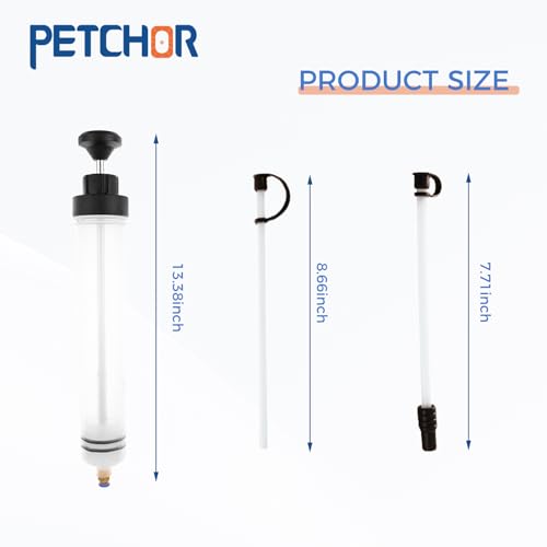 Fluid Extractor, 500CC suction syringe, Oil Syringe Manual Extraction Fill Pump, Fluid Syringe Pump Manual Suction Vacuum Fuel Car Transfer for Automotive Car Motorcycle Boat