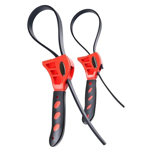 Anabiya’s Creation - 2-Pack Adjustable Rubber Strap Wrench – 6" & 8" Multi-Use Belt Wrench for Plumbing, Shower Heads, Oil Filters & Jar Opening | Strong Grip Jar Opener for Weak Hands