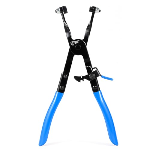 SMOTIVEPRO 11 Inch Hose Clamp Plier, Hose Clamp Tool with Locking Assist & Swivel Flat Band for Removal and Installation Spring Hose Clamps - size: 11in Hose Clamp Plier