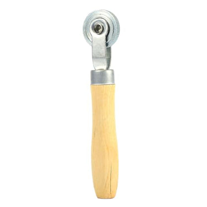 Wooden Handle Repair Tube Stitch Puncture Patch Tyre Roller Bearing Tool, Lightweight, Portable, Easier with Bearing Inside for Tubeless and Tubed Tyres