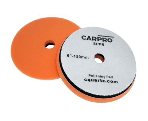 CARPRO Orange Polishing Pad - Car Polishing Pads for Buffing, Cutting, & Polishing, Foam Polishing Pad for Paint Correction - Hook and Loop Car Buffer Pads w/Tapered Edge - 6" (1 Pad) - size: 6 inch (Pack of 1)