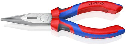 KNIPEX - Long Nose Pliers w/Cutter, Multi-Component (25 02 160),6-1/4 inches - color: Multicolor, size: 6-1/4 inches, style: Classic