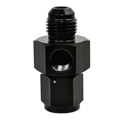 Gauge Port Fuel Pressure Take off Fitting Adapter Aluminumwith 6AN Male with 1/8 NPT Gauge Port Hose Adapters Aluminum Black (AN6-AN6-M-1/8) - size: AN6-AN6-M-1/8