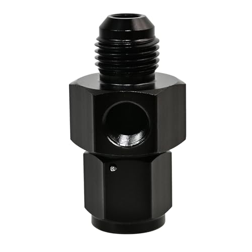 Gauge Port Fuel Pressure Take off Fitting Adapter Aluminumwith 6AN Male with 1/8 NPT Gauge Port Hose Adapters Aluminum Black (AN6-AN6-M-1/8) - size: AN6-AN6-M-1/8
