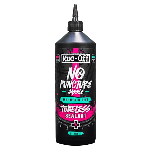 Muc-Off No Puncture Hassle Tubeless Sealant - Advanced Bicycle Tyre Sealant with UV Tracer Dye That Seals Tears and Holes Up to 6mm
