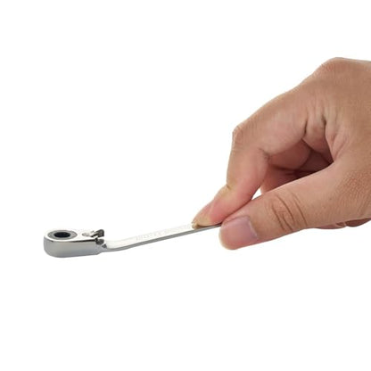 BLACK CANYON 1/4 Inch Ratchet Combination Wrench, 12-Point Box End & Hex Opening, Polished Steel Ratcheting Wrench with SAE & Metric Sizes - size: 1/4 Inch, style: Inch