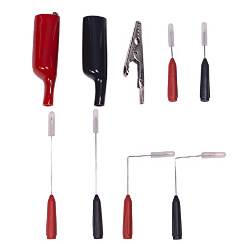 Back Probe Needles Non-Destructive Multimeter Test Probes, 3A Alligator Clips with Slip on Insulators, 5A 600V Instrument Test Pen Clamp Copper Lead Plug Measuring Tools