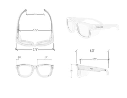 Y50 Clear Frame Safety Glasses - 1 Pair, Clear Lens | PPE for Assembly, Construction, etc | Side Shields, ANSI Z87.1+, Anti-Fog, Scratch-Resistant, 99.9% UV Protection, Polycarb - color: Clear Lens | Clear Frame, size: 1 Pair