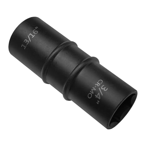 ZIMISI 1/2" Drive Impact Socket Set, 3/4" x 13/16" 6-Point Nut Socket with Callouts, Corrosion-Resistant Cr-Mo Flip Sockets, Double-Ended Thin Wall Lug Nut Extractor Set (3/4" x 13/16") - size: 3/4" x 13/16"