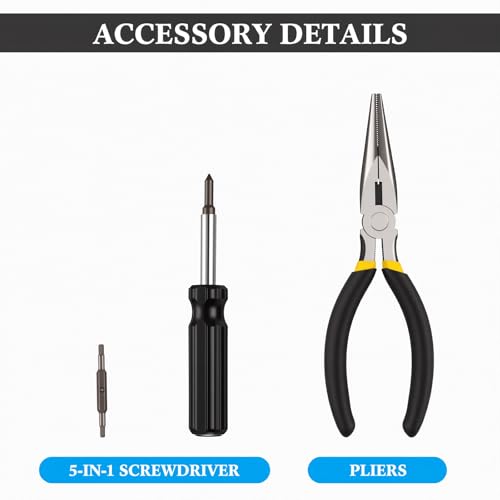 26 Pcs Motocross Tool Kit Include Combination Wrench, Hexagonal Bit, Bits, Sleeve, Screwdriver, Drive T-handle Driver, Drive Adapter, Needle-nose Pliers, Cable Ties (Classic Style)