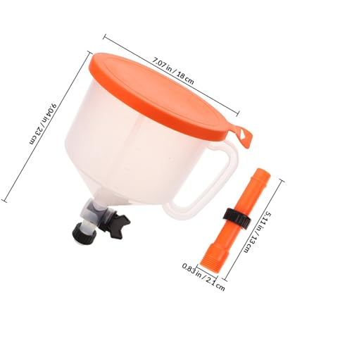 15pcs Spill Proof Radiator Funnel Kit with Valve, Orange Coolant Filling Set for Auto Cooling System, Leak Detection and Radiator Flush Tool