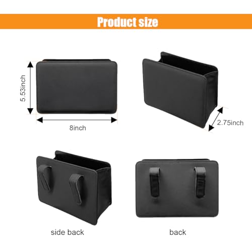Car Trash Can, Auto Leather Trash Bin Garbage Organizer Holder with One Roll Trash Bag, Mini Foldable Dustbin Storage Bag Container, Multi-Function Trash Box for Car SUV (Black) - color: Black