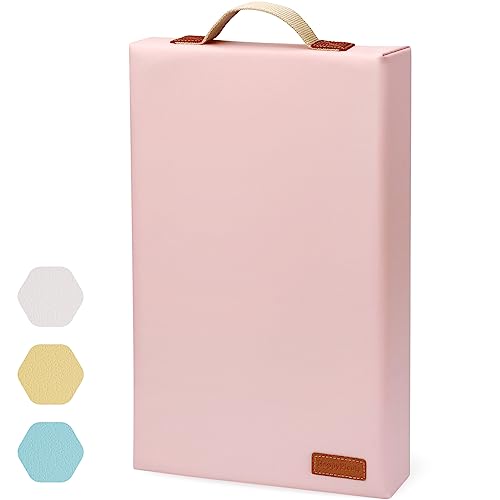 HappyPicnic Waterproof Kneeling Pad for Garden or Bath, 2 inch Thick Soft Foam Kneeler Mat for Gardeners Knee Support or Bathtub Bathing with Handle and Removable Cover - Pink - color: Light Pink
