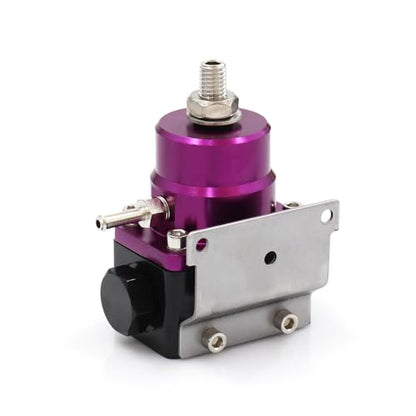 Adjustable Universal EFI Fuel Pressure Regulator Kit with 0-160psi Fuel Pressure Gauge and AN6-6AN Fuel Line Hose Fitting Connectors Kit (PURPLE) - color: PURPLE