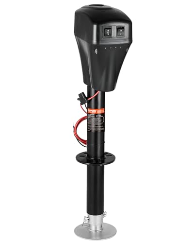 VEVOR Electric Trailer Jack, 5000 lbs, Heavy Duty RV Electric Power Tongue Jack with 2 Way Connector, Manual Crank Handle & Weatherproof Jack Cover, 10"-28.3" Lift, for RVs, Trailers & Campers, Black - size: 5000 lbs