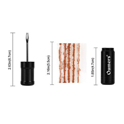 Oumers Tubeless Bike Tire Repair Tool Kit, Bike Tire Punctures with 5PCS Bacon Strips Plus Insertion Tool Tire Repair Fork Reamer - color: 25- 15 Orange, 10 Black