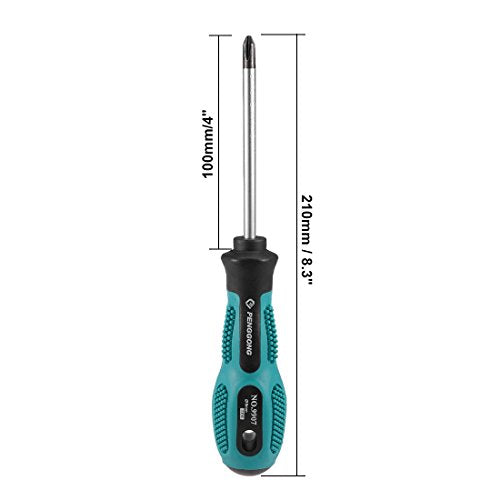 uxcell #2 Phillips Screwdriver 4 Inch Round Shaft Non Slip Comfortable Handle - size: PH2 x 4"