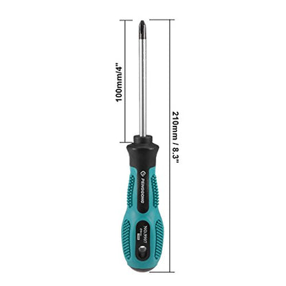 uxcell #2 Phillips Screwdriver 4 Inch Round Shaft Non Slip Comfortable Handle - size: PH2 x 4"