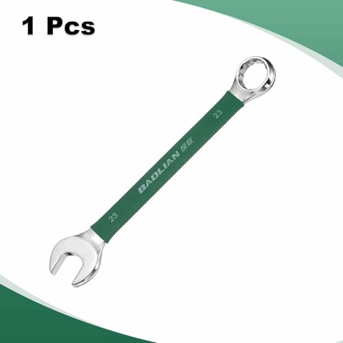 HARFINGTON 23mm Metric Combination Wrench 10 Degree Offset 12 Point Cr-V Steel Single Open End Spanner Wrenches for Automotive Repair Furniture Assembly - size: 23mm
