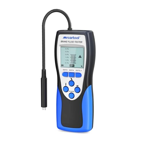 Mrcartool Brake Fluid Tester with Sensitive Probe, Digital Brake Fluid Detector Moisture Detecter for DOT3 DOT4 DOT5.1, High Precision Brake Fluid Liquid Tester with 2.8" LCD Display & 9.8in Hose - size: F60 Tester