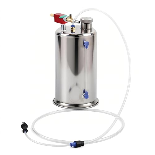 BESTOOL 6L Pneumatic Oil Extractor Pump, Stainless Steel Automotive Fluid Evacuator for Engine Oil, Brake Fluid & Brake Rotor Surface Oil, Oil & Brake Fluid Change Tool with 79" and 8" Hoses