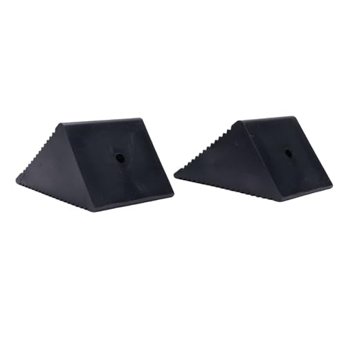 Keenso Wheel Chocks, Wheel Chocks for Trailer Motorcycle Wheel Chock Wheel Chocks 2PCS Mini Rubber Wheel Chock Set 5x3x2-1/2in Premium Wheel Tire Stopper Blocks for ATVs Riding
