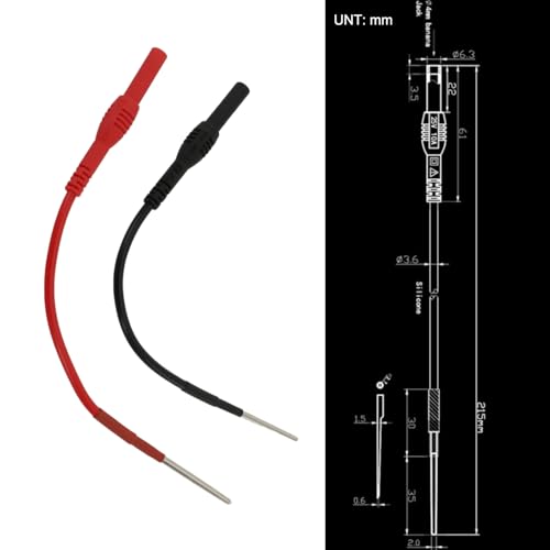 2PCS 4mm Spoon Power Probe Accessories Back Probe Test Lead Kit Automotive Compatible with Banana Plug Test Leads Flexible Back Probe Pins for Automotive Car Repairing, Multimeter,Electrical Testing