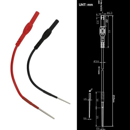 2PCS 4mm Spoon Power Probe Accessories Back Probe Test Lead Kit Automotive Compatible with Banana Plug Test Leads Flexible Back Probe Pins for Automotive Car Repairing, Multimeter,Electrical Testing