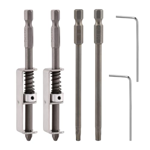 2Pcs Spring-loaded Screw Holder Bit, Anti-drop Screwdriver Bit, Bit Holder Universal Screw Retaining Tool for Electricians, Mechanics, DIY Home Repair(COLOR:silver)
