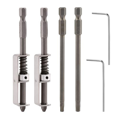 2Pcs Spring-loaded Screw Holder Bit, Anti-drop Screwdriver Bit, Bit Holder Universal Screw Retaining Tool for Electricians, Mechanics, DIY Home Repair(COLOR:silver)