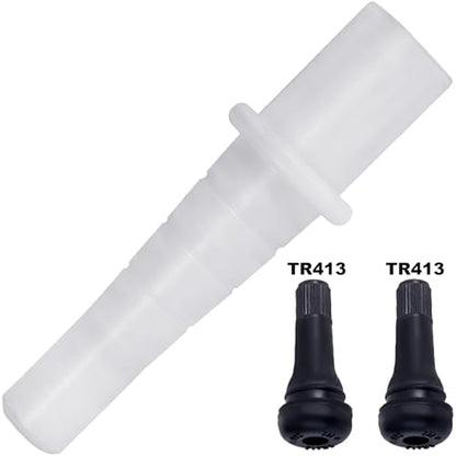 Richcat 51025 Quick Tire Valve Change Tool for Cars,Tire Valve Stem Core Quickly Replacement Tool Kit,The Tapered Positioning Tube，2 TR413 - size: Set D