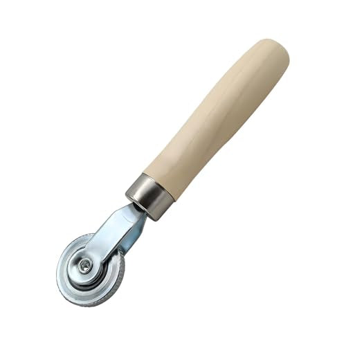 Tire Patch Roller, 6 mm Tire Puncture Repair Tool 1.5" Wheel Diameter Stitcher w/Wooden Handle, Patch Tyre Repair Stitch Tool Ball Bearing Roller for Car Motorcycle Bike