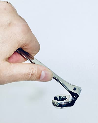 Double Flexible Flare Nut Wrench,Line Wrench,Oil Nut wrench, 210° Activity angle, Narrow spacce, 4PIECE Metric SIZE 8 * 11-10 * 12-13 * 14-17 * 19mm,Gift for Man,With wrench rack - color: Metric Double Flexible Head Flare Nut Wrench 8 * 11-10 * 12-13 * 14