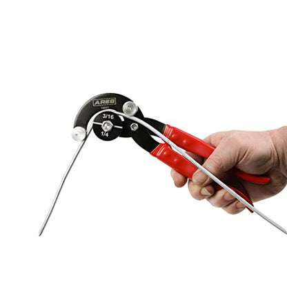 ARES 10031 – 90 Degree Tubing Bender Pliers – 3/16", 1/4", 5/16", 3/8" Brake and Fuel Line Diameters – Works on Brass, Copper, Steel, and Aluminum Tubing - size: 90 Degree Tubing Bender Pliers