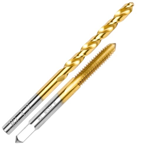 M5x0.8 Tap and 4.2mm Drill Bit for Metal,M2 HSS Metric Drill and Tap Set | Combination of Drill and Tap Kit for Metal - size: M5 x 0.8 Tap - 4.2mm Drill