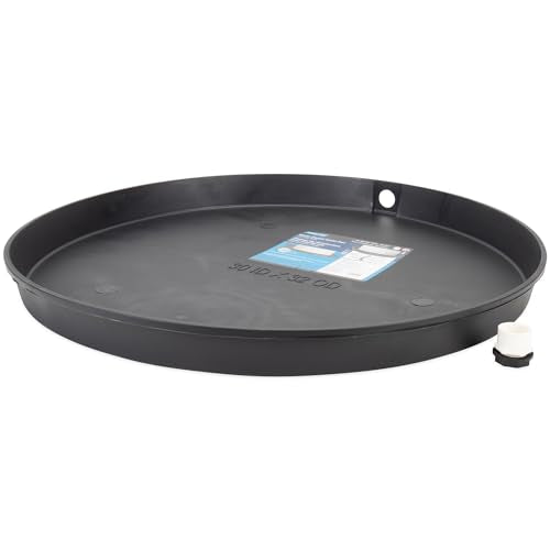 Camco Water Heater Drain Pan, Plastic Leak Catch Tray with Drain Fitting, Fits Electric Water Heaters up to 26" Diameter, 32-Inch (OD), 30-Inch (ID) - size: 30" ID, style: PVC Fitting