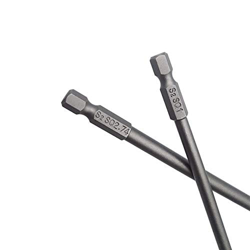 Wolfride Square Head Bits 7PCS Square Head Screwdriver Bits Square Drive Bit Set |5.9 Inch Length SQ1 SQ2 SQ2.5 SQ2.74 SQ3 SQ4 SQ5 - style: Square Head