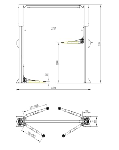 KATOOL 11000lbs Single Point Lock Release Direct Drive Two Post Lift Asymmetry Arm 3+2 Double S Design 2 Post Lift Auto Lift 2-Post Lift Clear Floor Car Lift, 220V