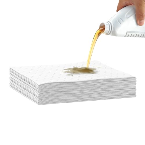 Oil Absorbent Pads Sheets 10 x 13 inch, Waterproof Anti-Slip Speedy Dry Absorbent Mat, Oil Change Pads for Under Car & Motorcycle, Liquid Spill Mat for Garage Floor Workbench & Driveway (30 PCS)