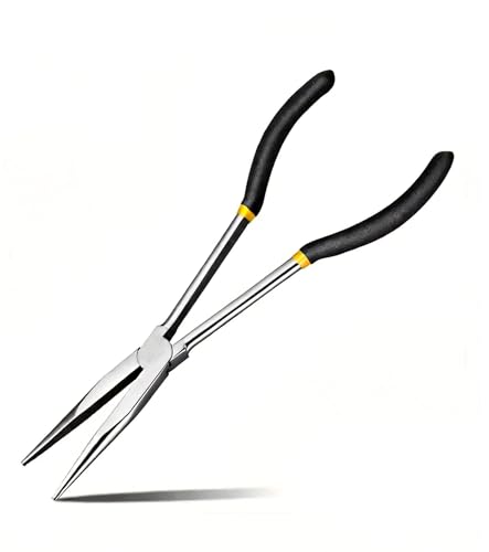 Long Reach Pliers,11 inch,Straight Head,Rust-Proof,Anti-Slip Handle.