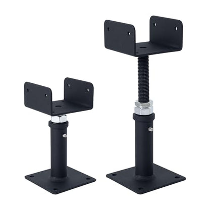 2 Pack U-Shaped Floor Jack, Heavy Duty Adjustable Steel Telepost with U-Head for 4x2, 4x4, 4x6 Joists, 6-9 Inch Adjustment Range, Screw Jack Post for Beam Support & Leveling - size: 6-9